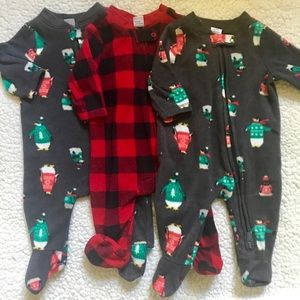 Bundle Cozy Fleece Zipper Sleeper/Footed Onesies